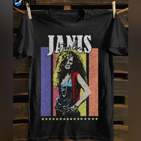 Tops - Black Graphic T-Shirt with Colorful Design